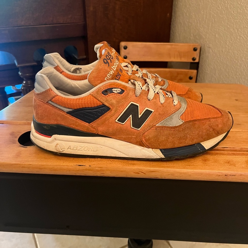 New Balance 998 x J Crew Orange Sneakers